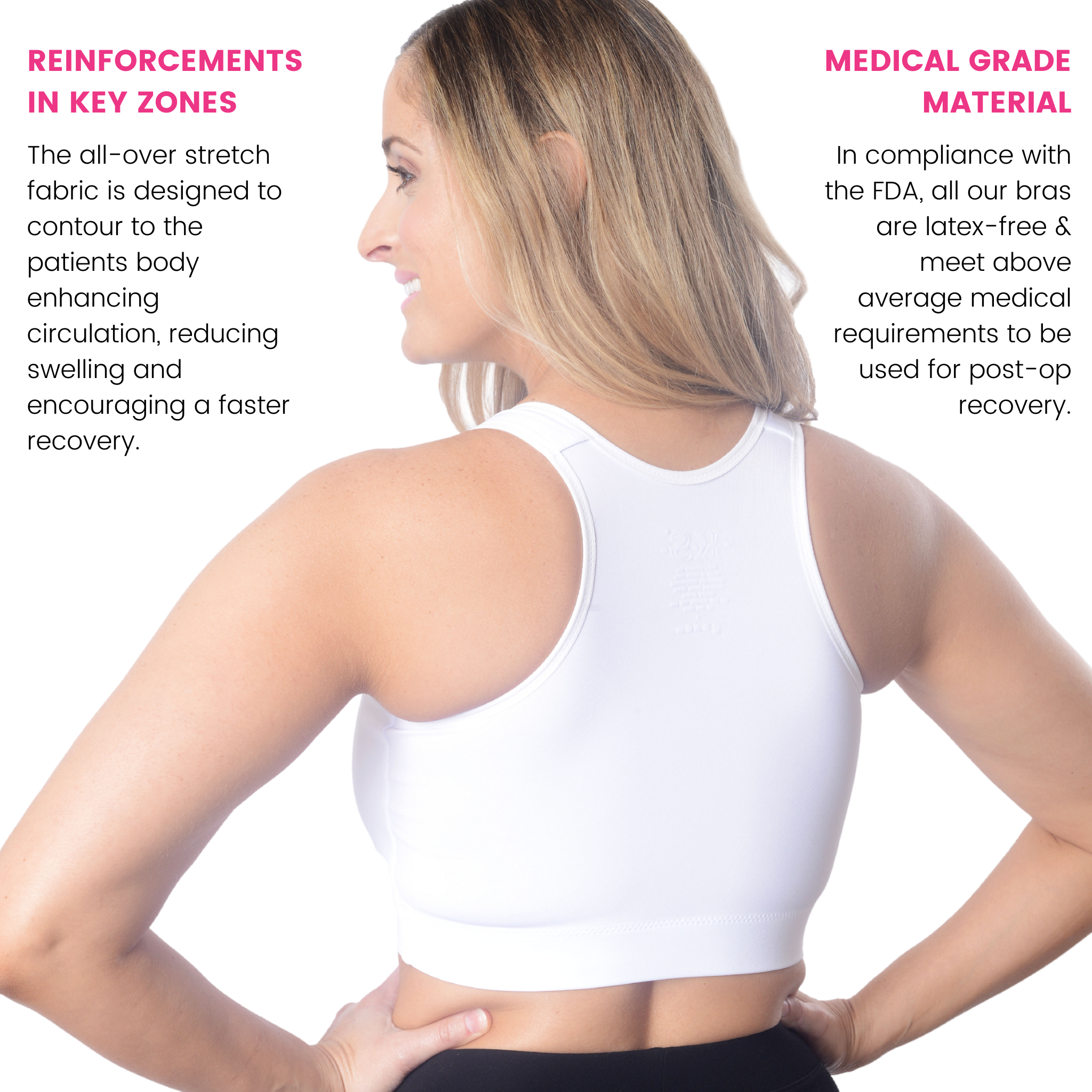 Medical Post-Op Comfort Bra - White and Black Bundle