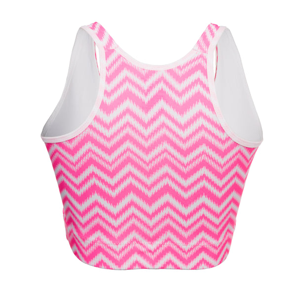 Sports Bra - Pink Zig Zag