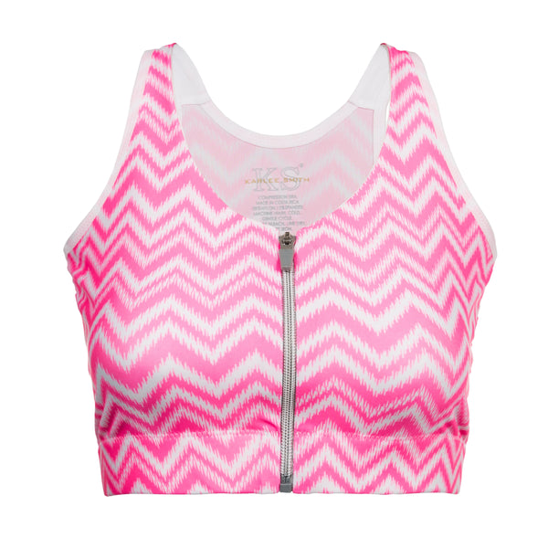Sports Bra - Pink Zig Zag