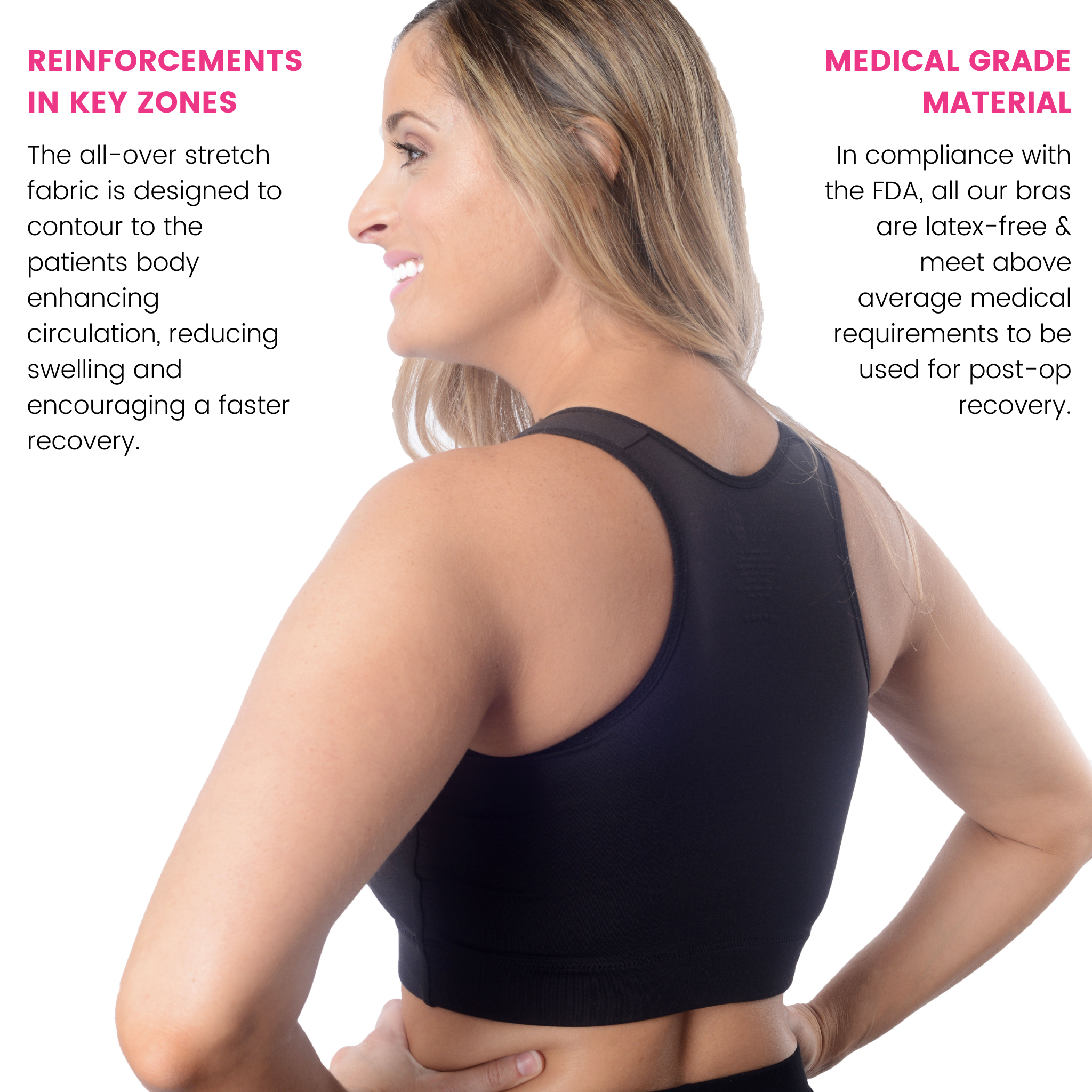 Medical Post-Op Comfort Bra - White and Black Bundle