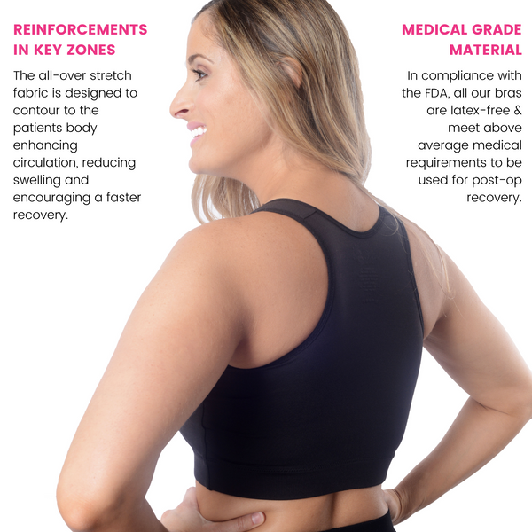 Medical Post-Op Comfort Bra - White and Black Bundle