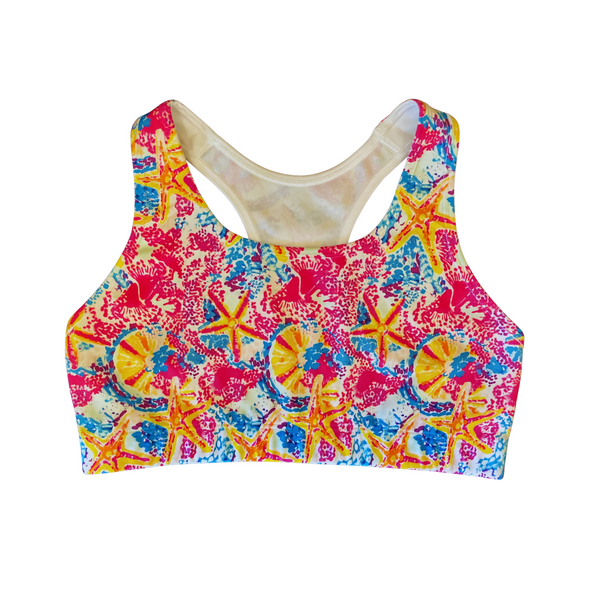 Compression Sports Bra - High Impact - Coral Reef
