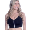Post Surgery Zip Front Closure Compression Bra - Black