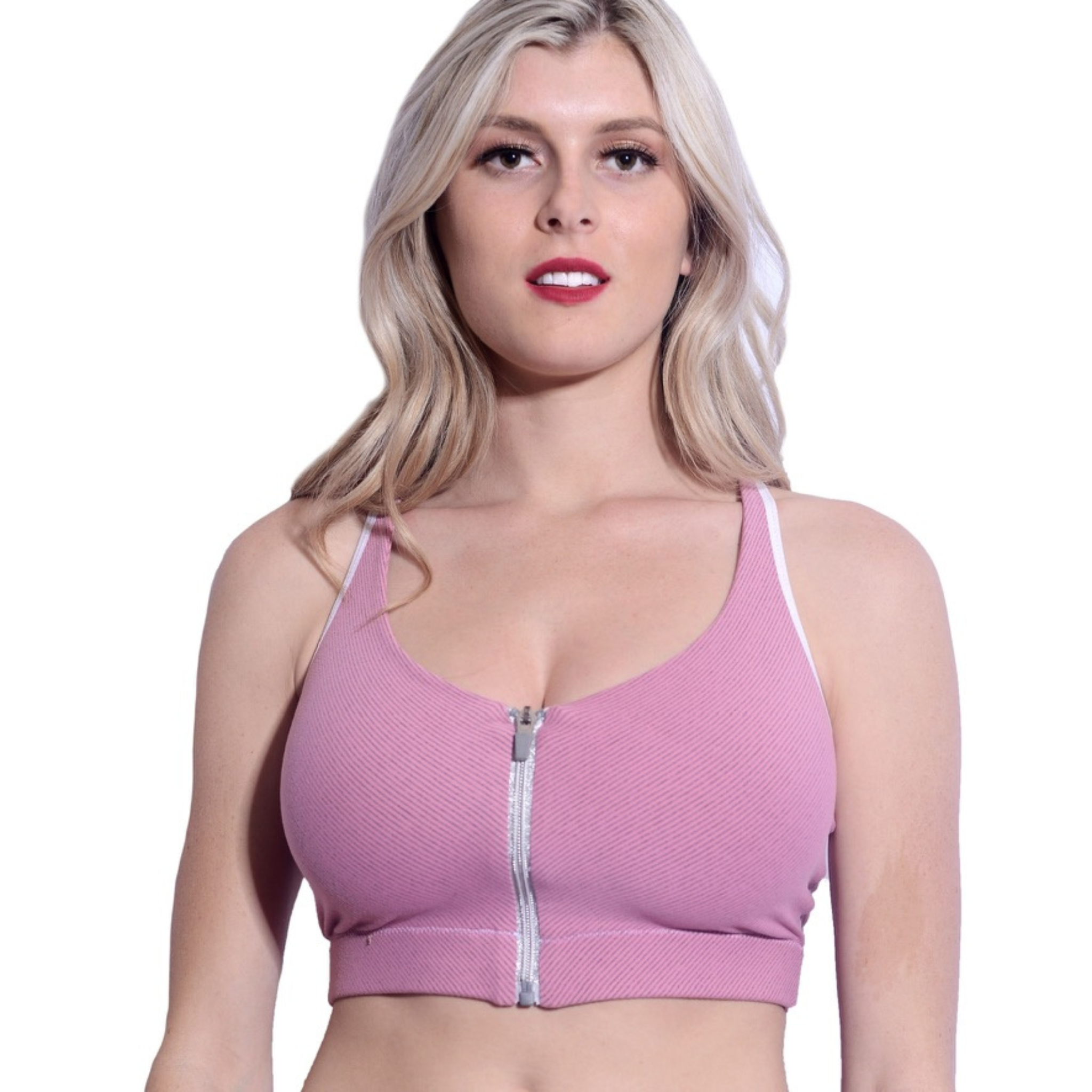 Sports Bra - Pink & Gray