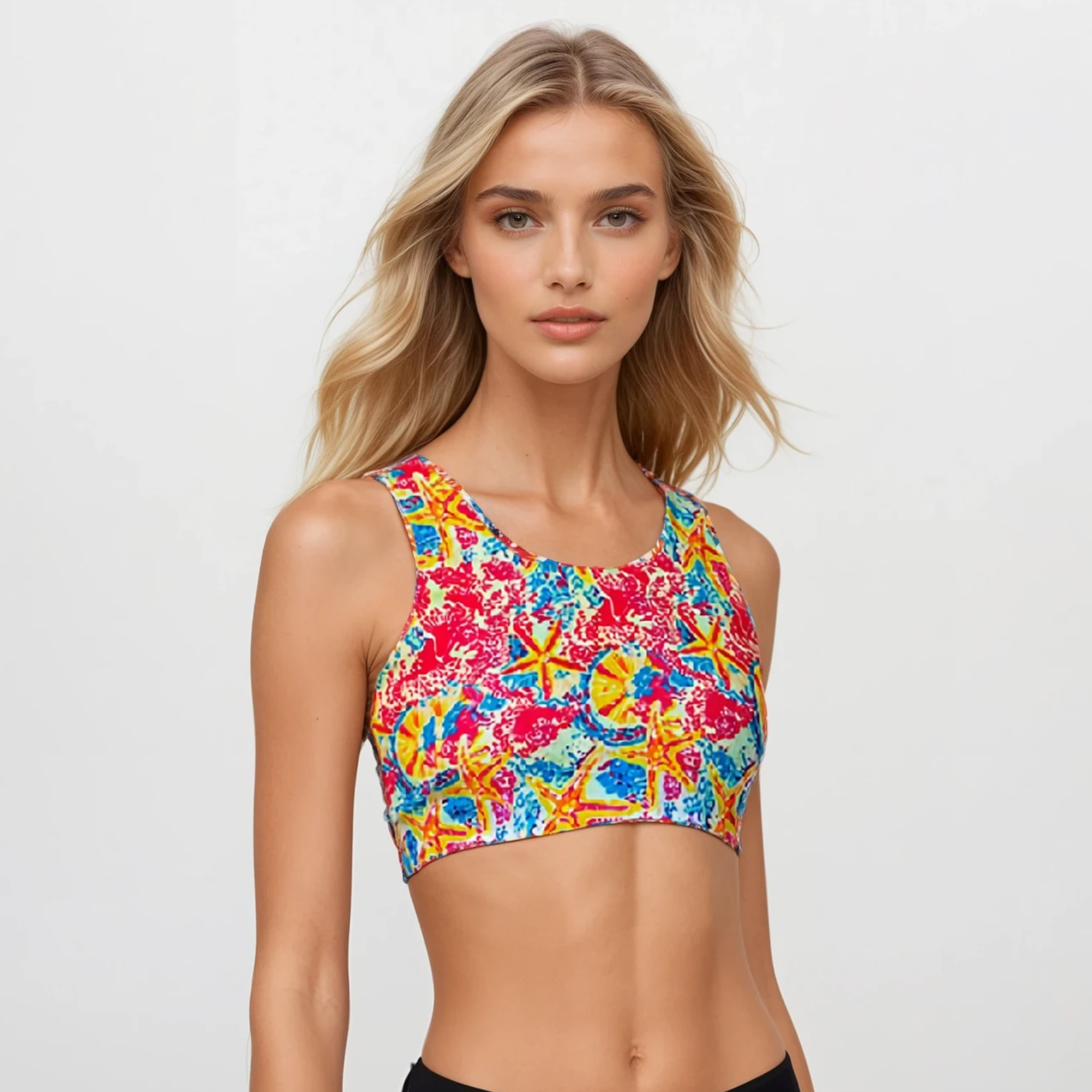 Compression Sports Bra - High Impact - Coral Reef