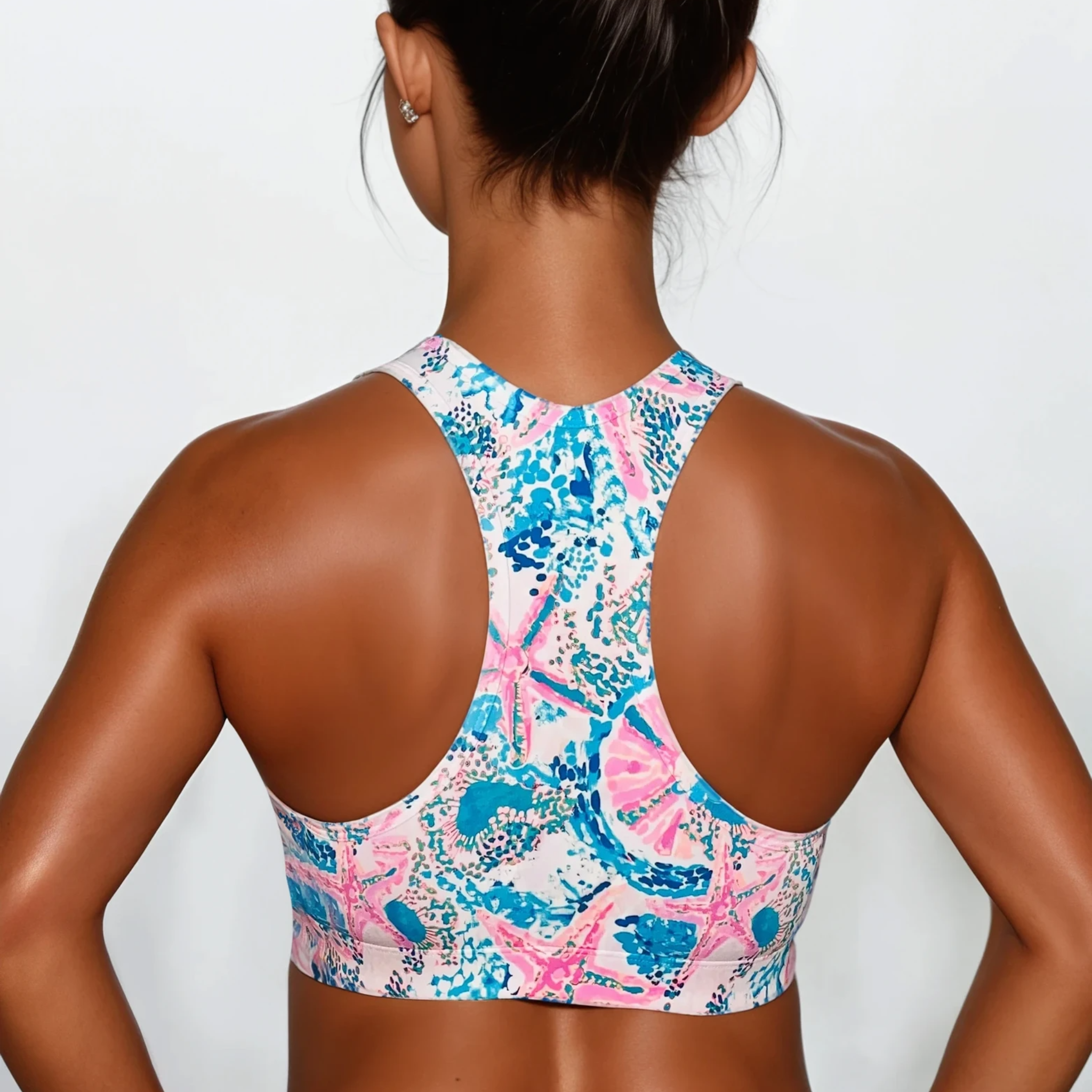 Compression Sports Bra - High Impact - Ocean Blue