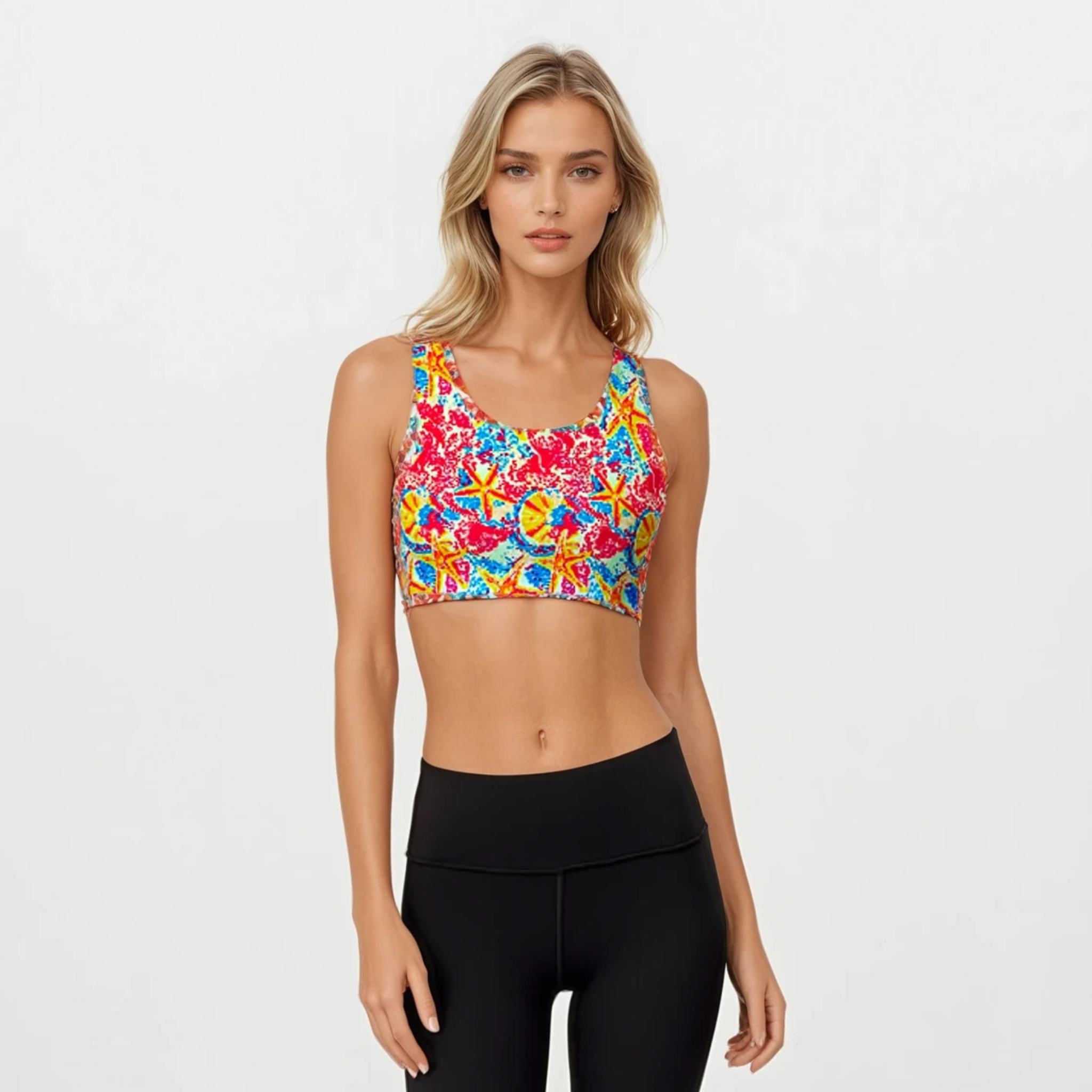 Compression Sports Bra - High Impact - Coral Reef