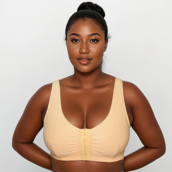 Front Close Pocketed Cotton Bra - padded adjustable straps