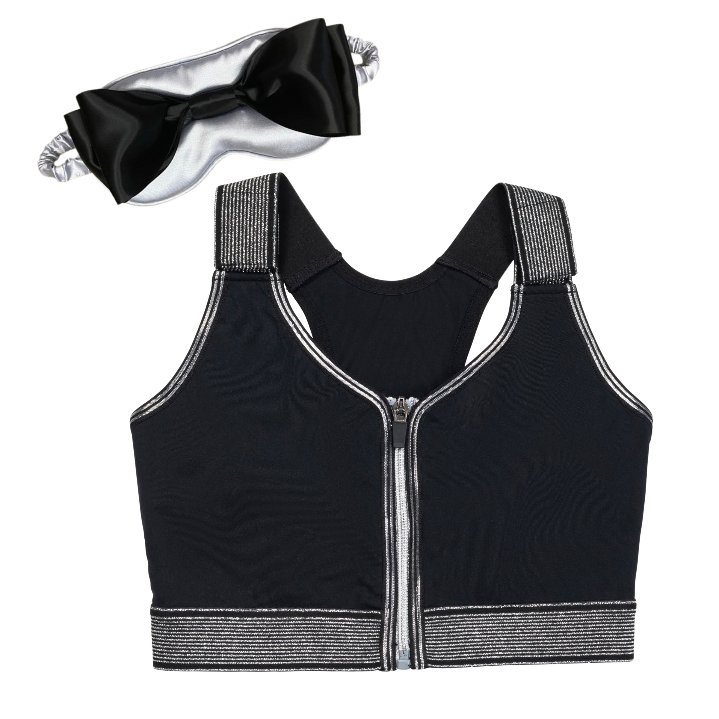 Surgical Support Bra - Black & Silver