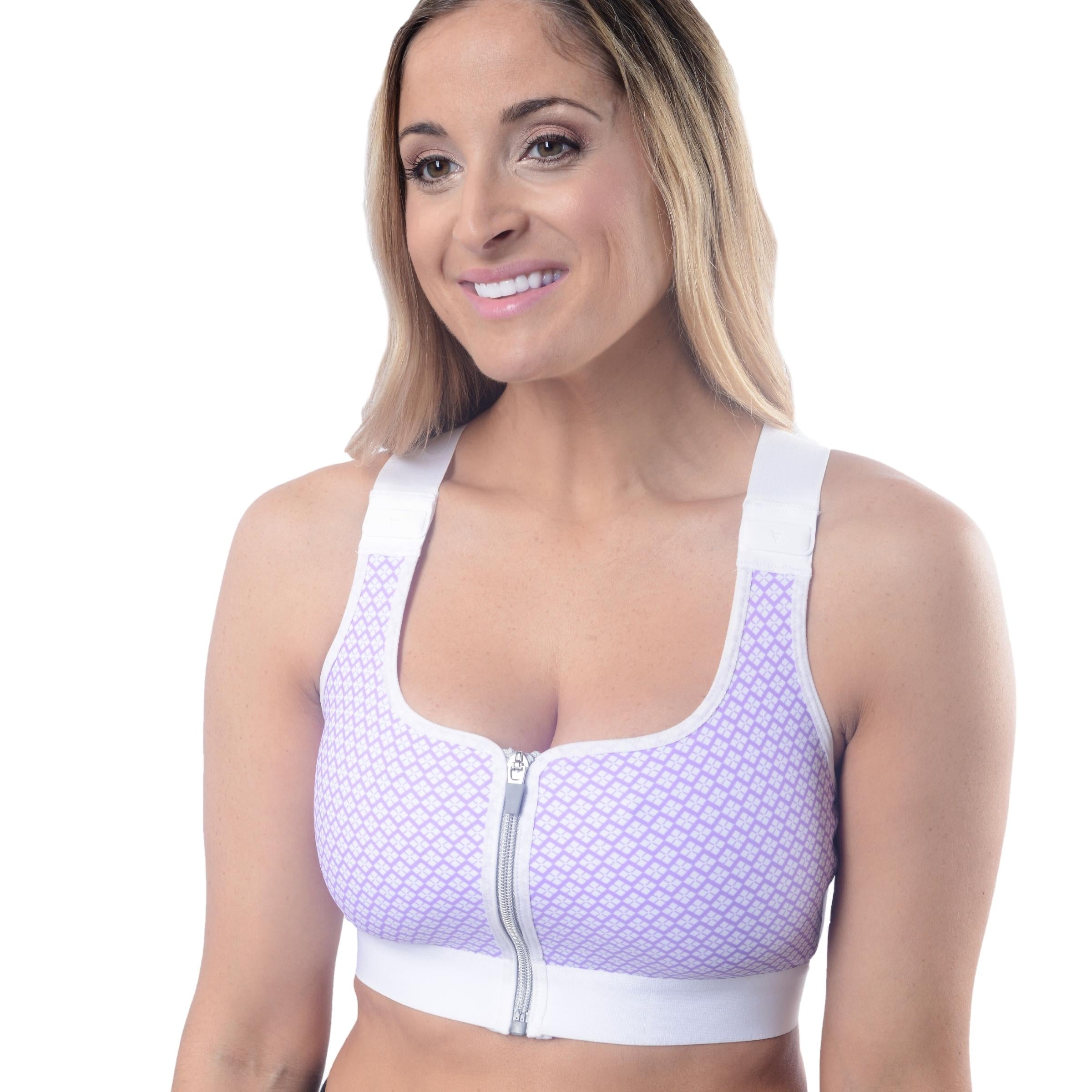 Surgical Support Snap Bra - Purple