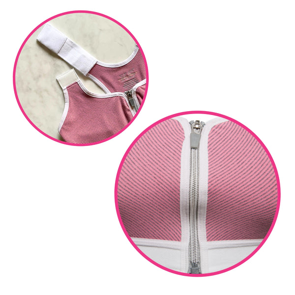 Surgical Support Bra - Pink & Gray