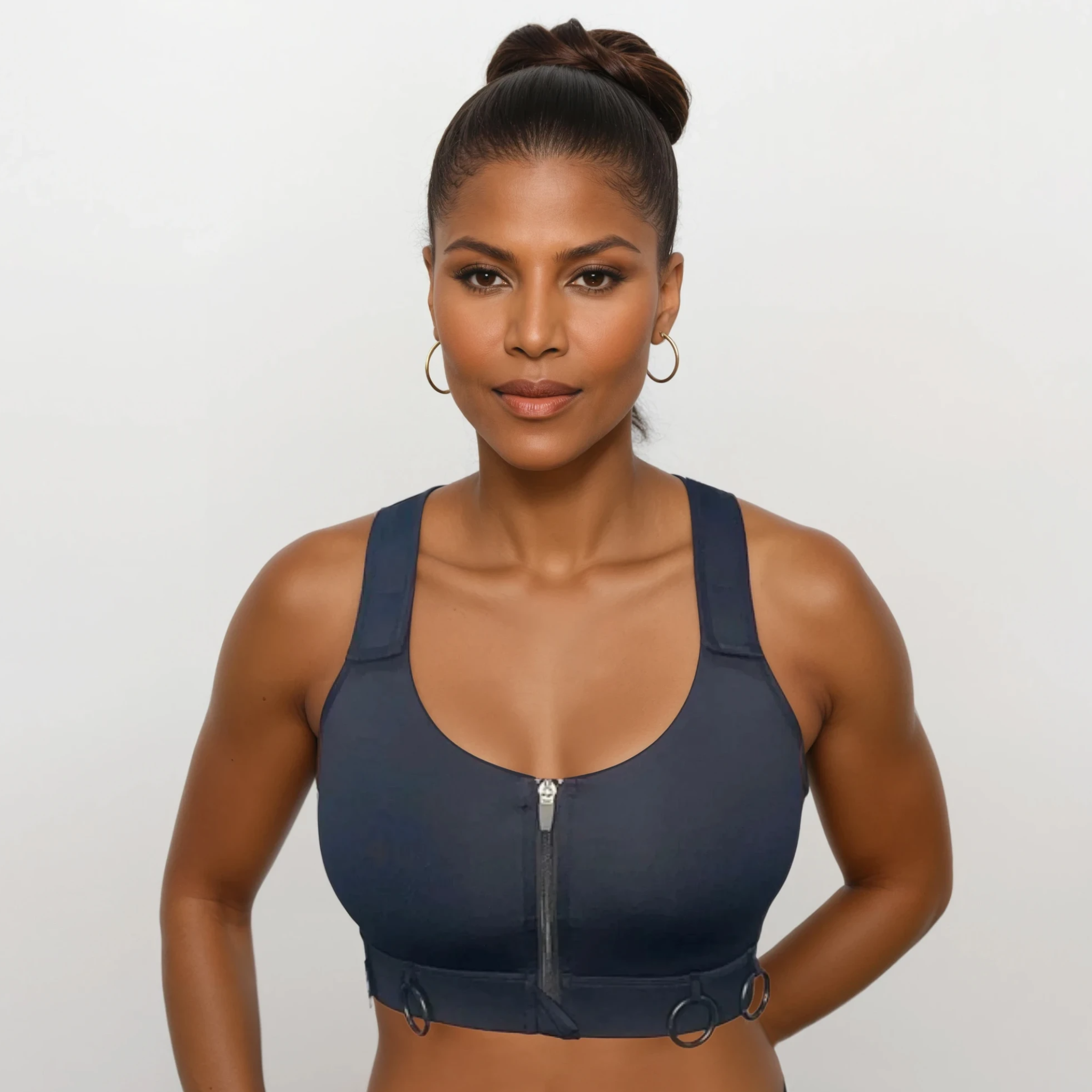Medical Mastectomy Front Closure Comfort Bra - Black
